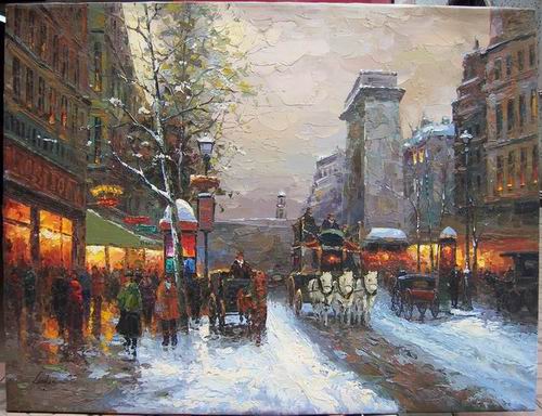 oil painiting-knife-street