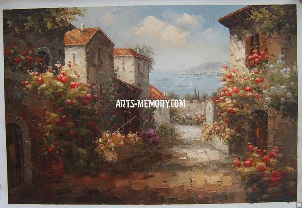 Tuscan Village Oil Paintings