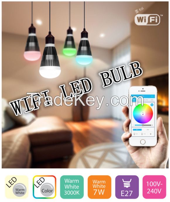 Smartphone control Smart WIFI LED LIGHT BULB