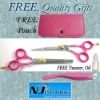 Straight Pink color Coated Hair dressing Scissor ~ hair thinning set