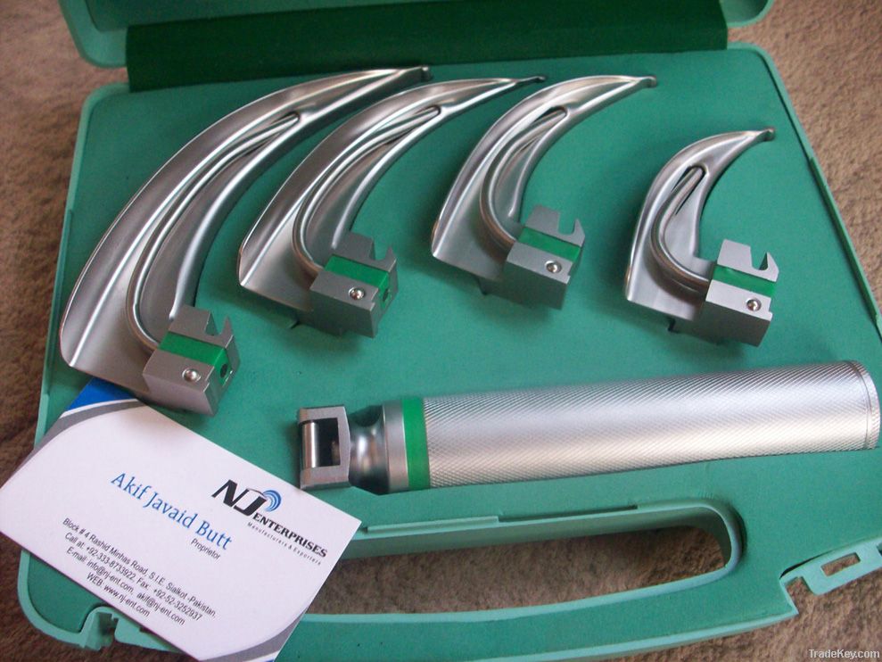 Laryngoscope fiber optic McCoy set (Flexible tip) also LED