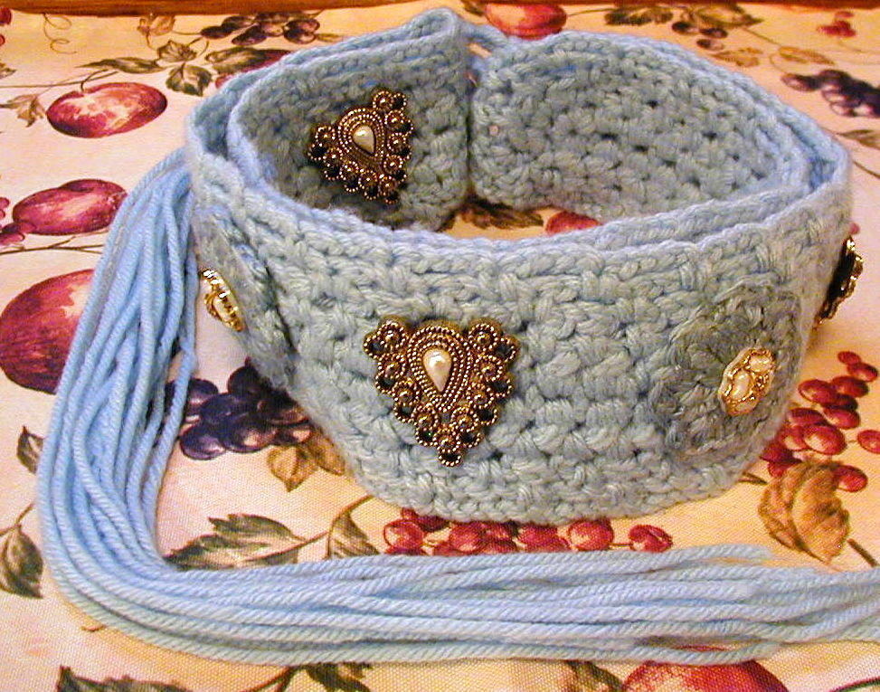 NFC HAND-CROCHETED BELTS W/TASSELS & DECO-BUTTONS/ADULTS/TEENS