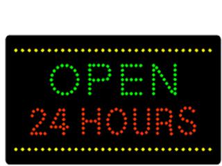 Open 24hr LED Signs