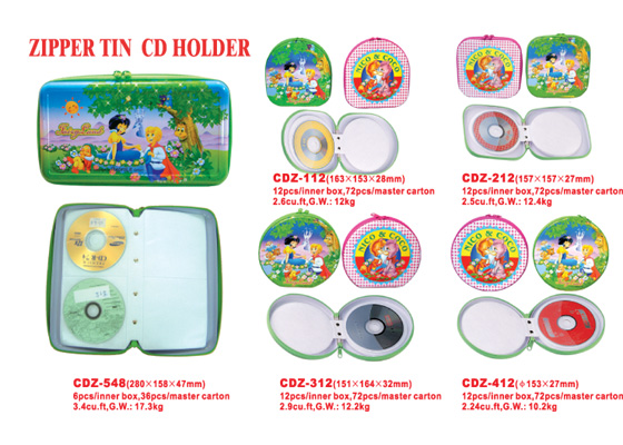 Zipper Tin CD Holder