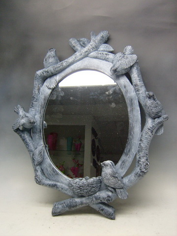 polyresin frame birds design with mirror