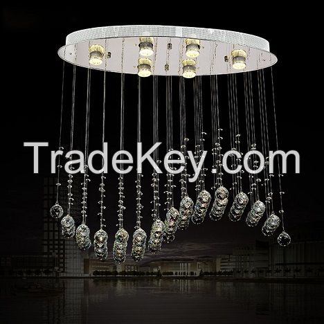 Whole-Sale Modern LED Crystal Dining Pendant Lamp Chandeliers for Restaurant 7007-6