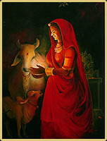 Oil Painting on Indian rural subject