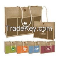 Cotton handle colored jute bags