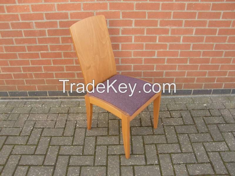 Restaurant Dining Chair with Purple Upholstered Seat