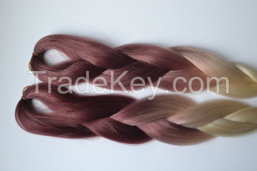 folded length 24 inch extra long ombre kanekalon jumbo braid synthetic hair