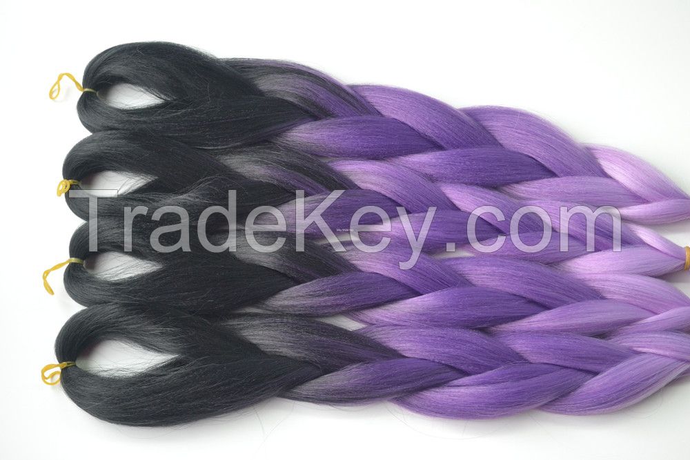 Sell Ombre three tone Colour KK Jumbo Braid high temperature fiber synthetic hair