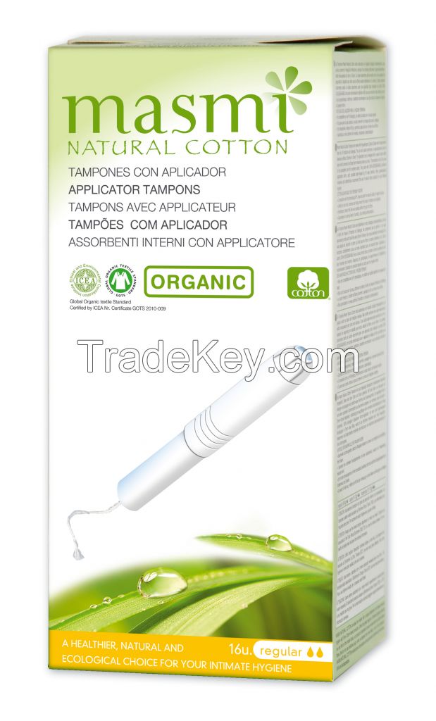 Organic and Natural Cotton Cardboard Applicator Tampons
