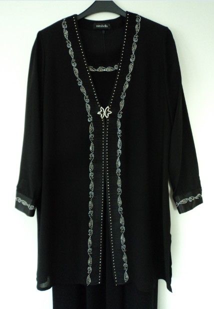 Pleated cardigan with inner dress 1004