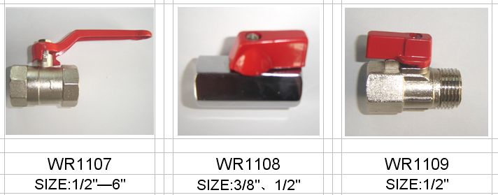 zinc ball valves wr1107-wr1109
