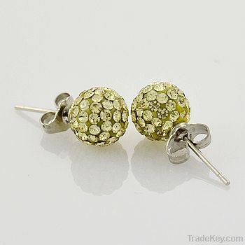 fashion crystal rhinestone ball earrings