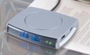 USB HUB warmer with lcd clock