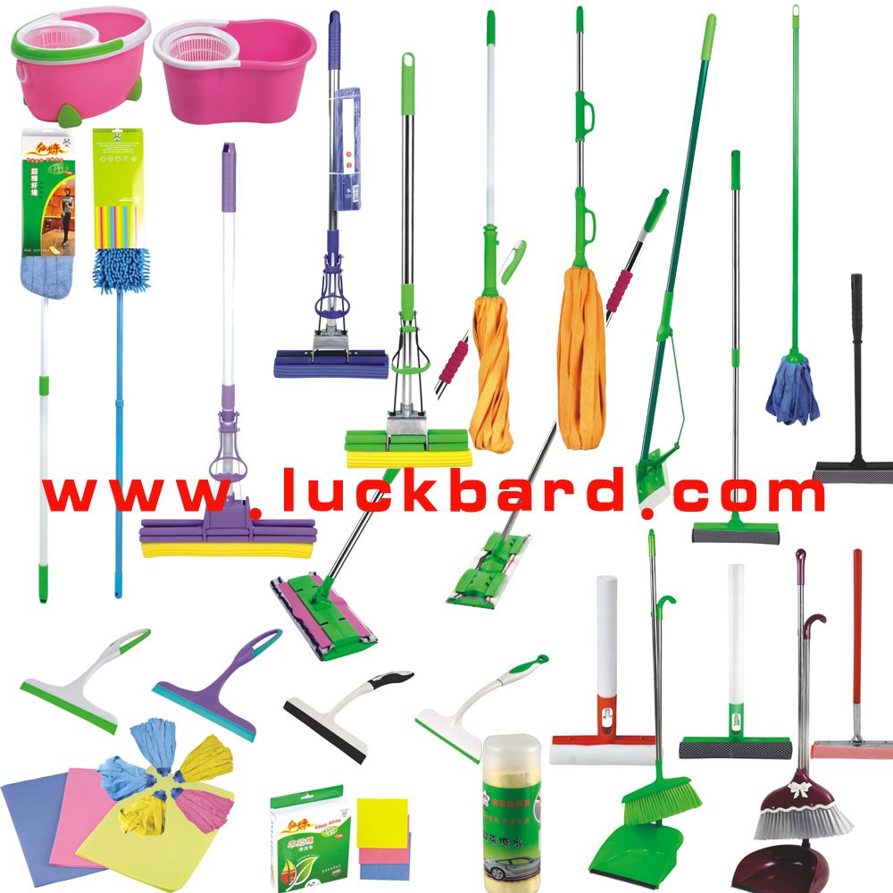 Pva mop, flat mop, cotton mop, twist mop, magic spin mop, cleaning cloth, broom, dustpan, windows floor scrubber squeegees