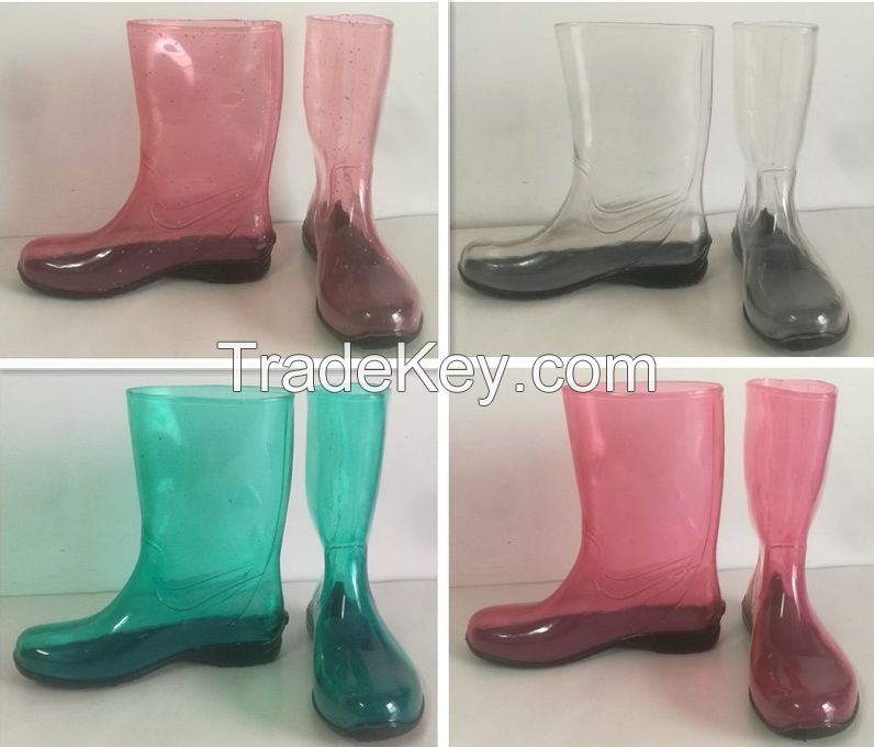 Hot sell women rain boots, Fashion Transparent ladies boots, VogueTransparent Lady boots, New Style Female rain boots