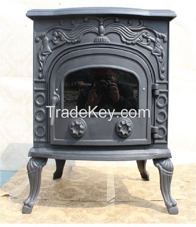 cast iron wood bruning fireplace