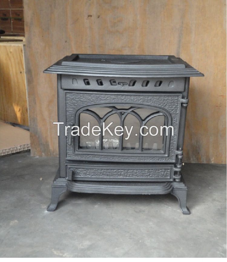 cast iron wood bruning fireplace