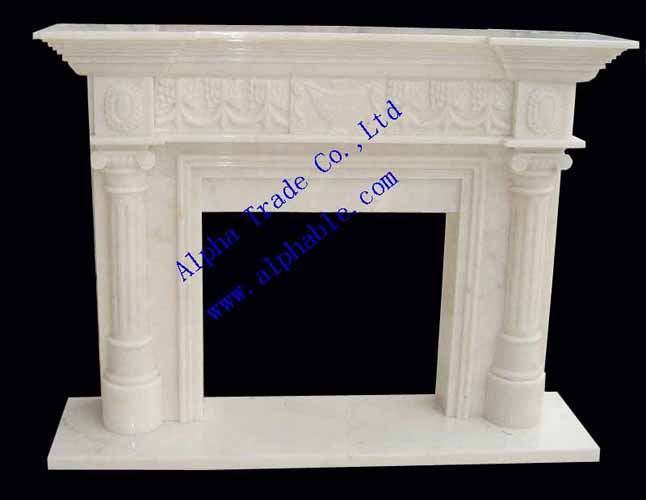 Hand Carved Marble Fireplace