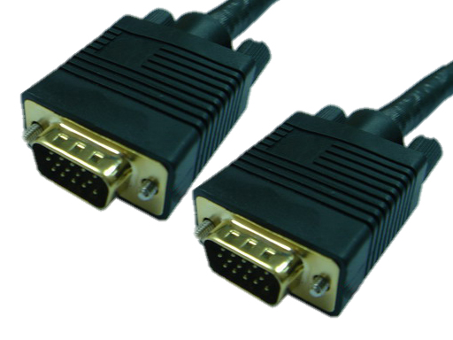 HD 15 Male to HD15 Male SVGA cable, D/Shield, Gold-Plated , black color