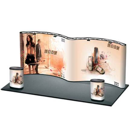 3Ã8 W-shape pop-up display, with PVC panel