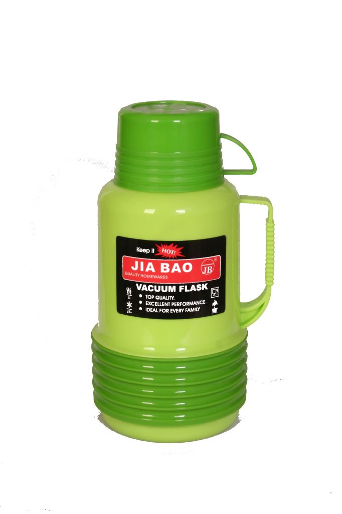 plastic vacuum flask with glass refill