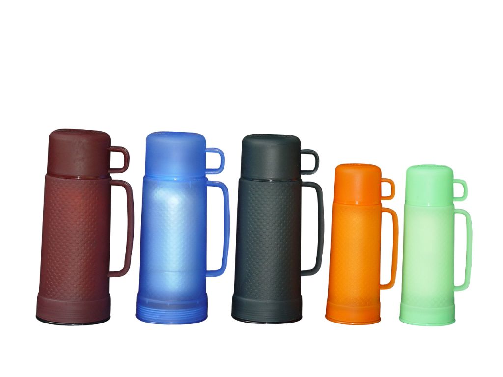 plastic vacuum flask with glass refill