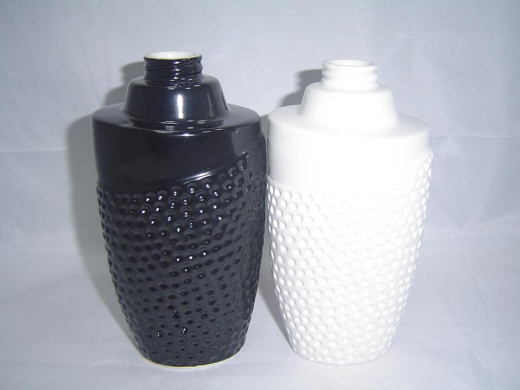 Ceramic white and black pot