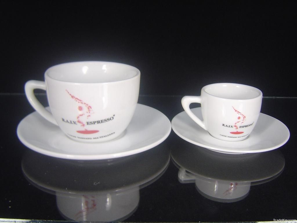 Porcelain espresso and cappuccino cup&saucer