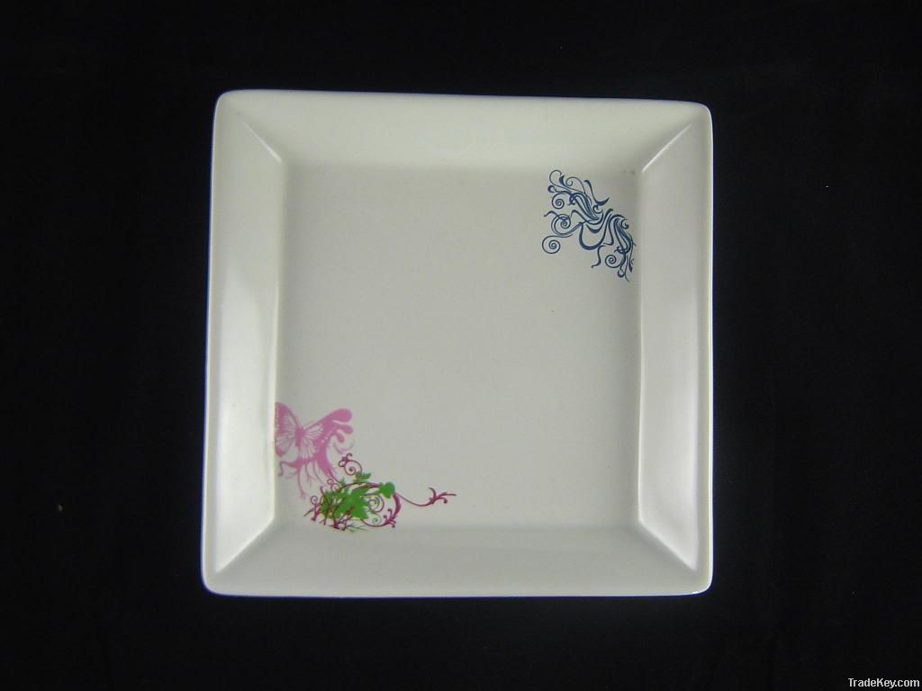 ceramic square dish and plate