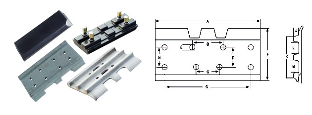 rubber track pad for pavers(split type)