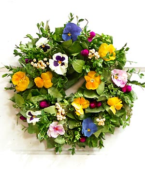 artificial flower wreath