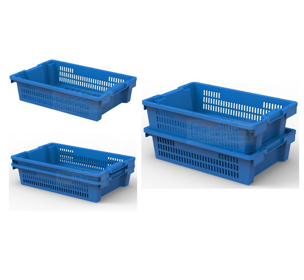 Nestable Plastic Crate For Fruits Vegetables Groceries 600x400x160mm Model No. Tnx604016