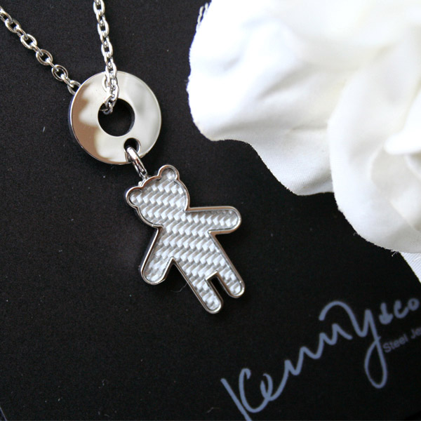 Cute bear stainless steel necklace