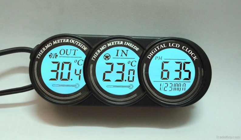 car thermometer with clock function