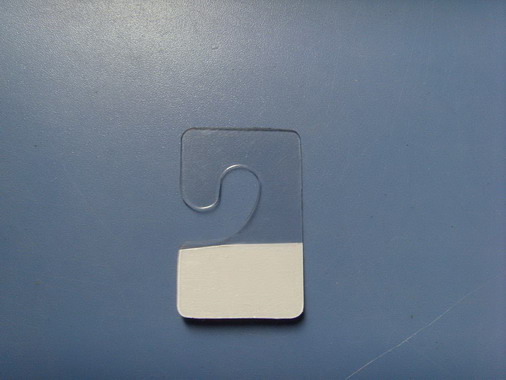 PVC/PET self adhesive labels, hooks , PVC /PET hang tabs