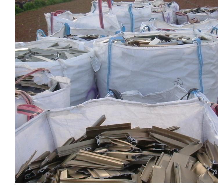 Aluminium Profile scrap-cut and packed in sacks ready for export