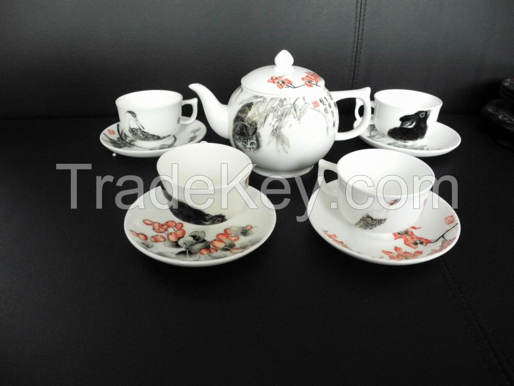 Fine bone china, bone porcelain Chinese teapot sets manufacturer, teapot,cup set 