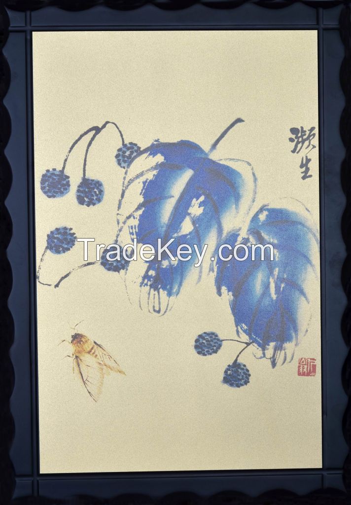 Gold leaf or gold foil Chinese painting, support customized chinese paintings on gold leaf