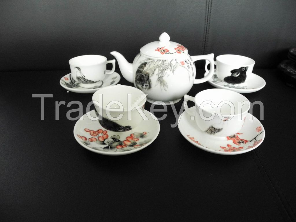 Fine Bone China, Bone Porcelain Chinese Teapot Sets Manufacturer, Teapot,cup Set 