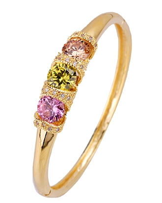 Wholesale Jewelry Colorful CZ 18K Gold CZ Bracelet