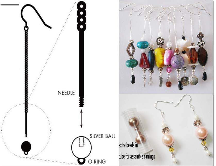 interchangeabel chain thread earrings