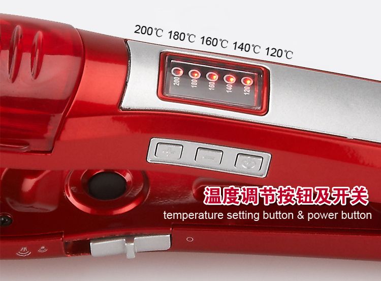 professional red magic shine ionic steam hair straightener flat iron 110V-240V European plug 