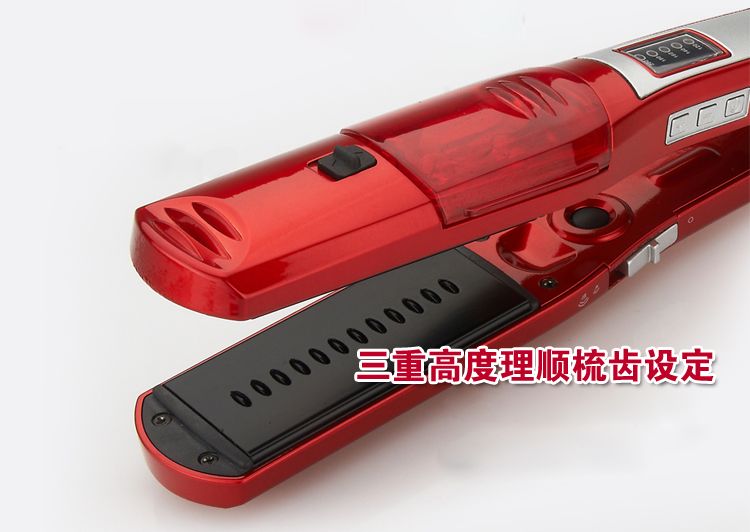 professional red magic shine ionic steam hair straightener flat iron 110V-240V European plug 