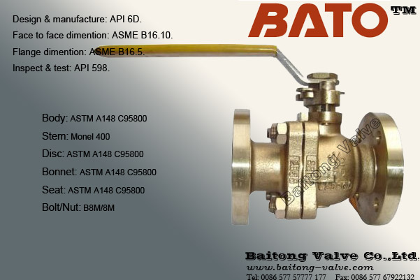 Alloy steel/copper alloy/al bronze ball valve C95800