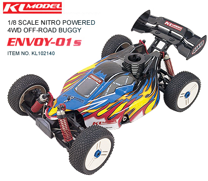 R/C 1/8 scale nitro powered 4wd off-road buggy