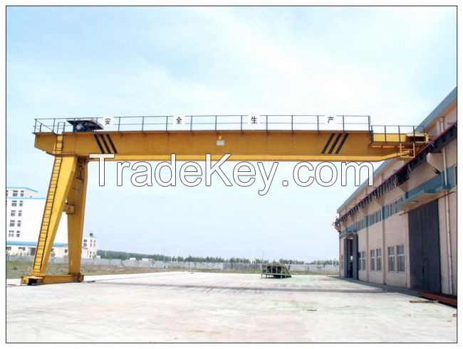 Single girder light duty semi-gantry crane with rail travelling electric hoist