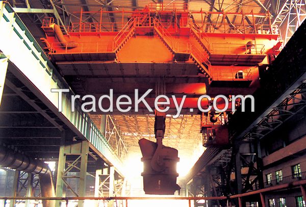 Motor driven double trolley ladle crane up to 600 ton